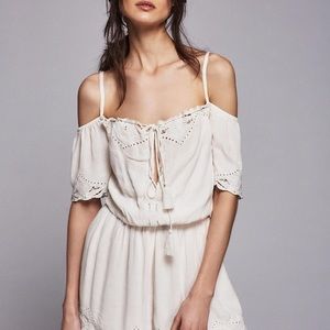 Free People white romance romper NWT